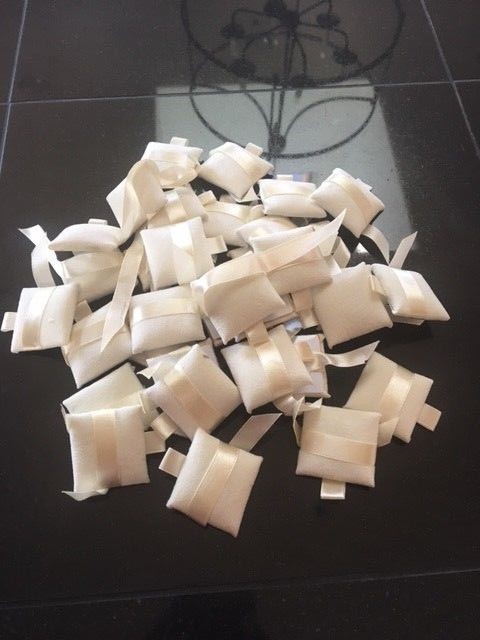Pandora Jewelry Store Counter Display pillows ribbon used condition 10 count