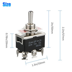 2X Toggle Switch ON/OFF/ON Heavy Duty 15A 380V DPDT 6 Terminal w/Waterproof Boot