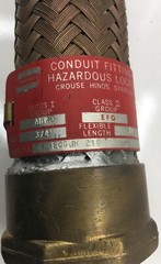 ECGJH210 CROUSE HINDS 3/4-INCH AND 10-INCH FLEXIBLE LENGTH FORGED BRASS EXPLOSIO