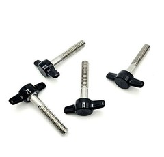 1/4″-20 x 1 1/2″ Thumb Screw Bolts with Black Butterfly Tee Wing Clamping Knob