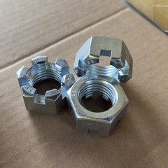 10 PCS 1-1/4”-7 UNC Slotted Hex Nuts Zinc Plated Grade 5 Steel