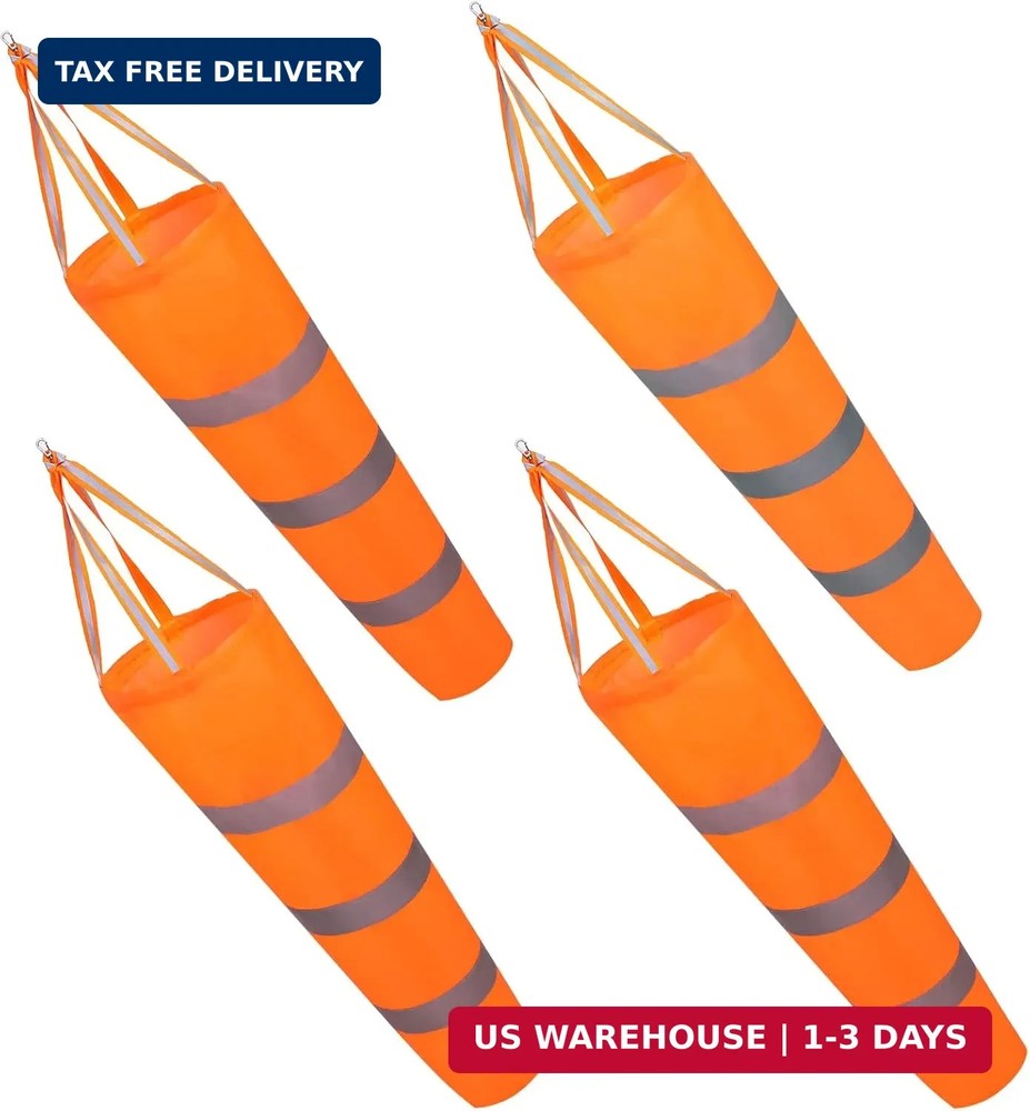4 Pcs Airport Windsocks Measurement Sock Bag with Reflective Belt Oxford Fabric