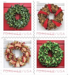 United States Postal Service Holiday Wreaths 3 Books Of 20 Forever Usps First