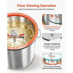 Uimoso 15 Gal Aluminum Vacuum Chamber with Tempered Glass Lid for Degassing
