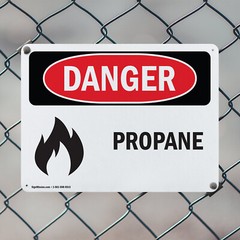 (2 Pack) Propane OSHA Danger Sign Decal Metal Plastic
