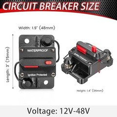 2 pcs 30 Amp Circuit Breaker for Boat Trolling Motor Marine Trailer Vehicles