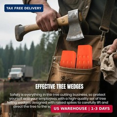 6 Pack Tree Felling Wedges with Spikes for Safe Tree Cutting – 2 Each of 10″, 8″