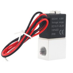 2 Way Normally Closed DC 24V Electric Solenoid Air Valve 1/4″ NPT Sets