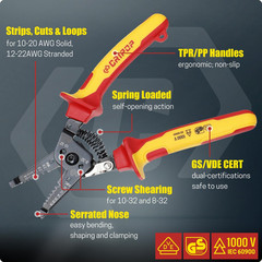 Insulated Wire Stripper and Cutter with Tool Storage Case, 1000V Insulated Multi