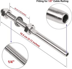T316 Stainless Steel Swage Threaded Tensioner End Fittings 1/8″ Cable Railing