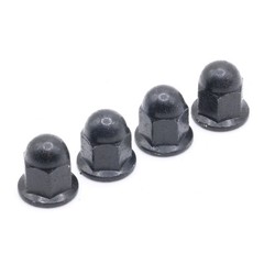 Retainer Nuts/Screws for Volvo M6-1.0 License Plates (Set of 4, Black, Rear)