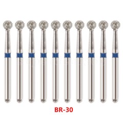 50Pcs Dental Diamond Ball Round Burs FG 1.6mm for High Speed Handpiece BR-30 SA