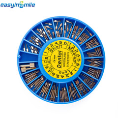 Dental Endodontic Conical Screw Posts Kits Refill Gold/Silver Plated+2Key 120Pcs