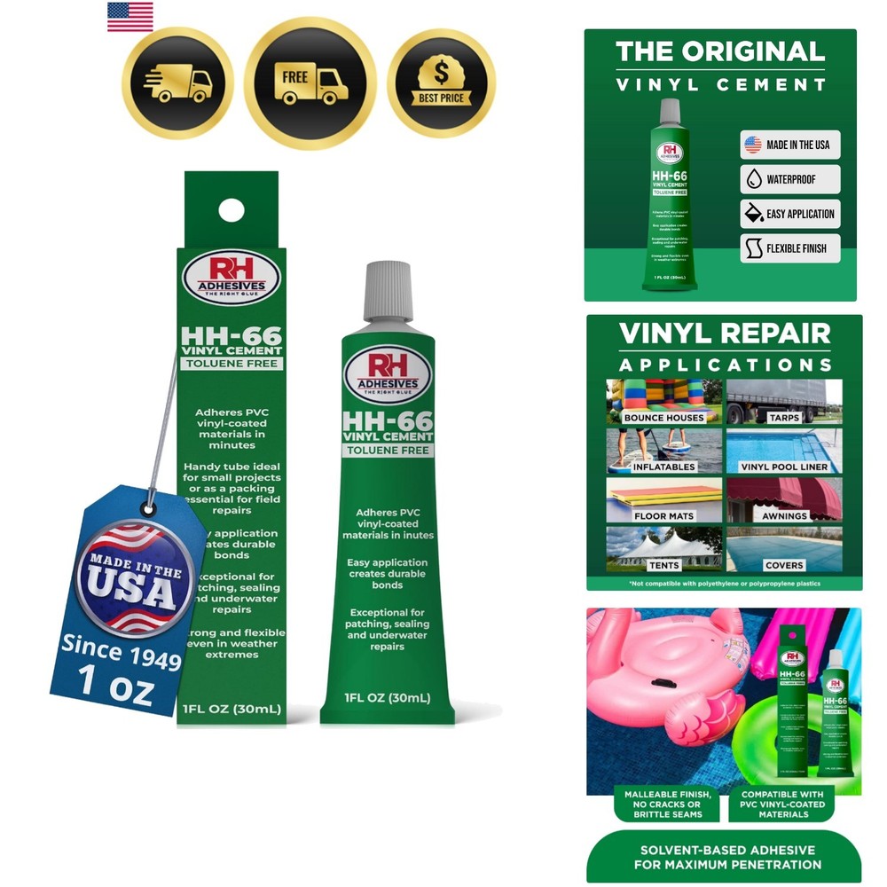 HH-66 Toluene Free Vinyl Cement 1 oz – Vinyl Adhesive, Cement Glue, Industria…