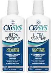 CloSYS Ultra Sensitive Mouthwash, 32 Oz, Pack of 2, Alcohol Free Mouthwash, Unfl