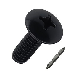 M4-0.7 x 12mm Truss Head Machine Screws, Stainless Steel 304, Black Coated Ph…