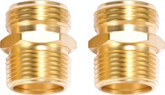 2 Pack 3/4″ GHT to 3/4″ NPT Male Connector, Brass Garden Hose Fitting, Male Hose