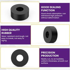 16 Pcs Multi Purpose Rubber Spacers 1 Inch OD x 3/8 Inch ID x 1/2 Inch Thick