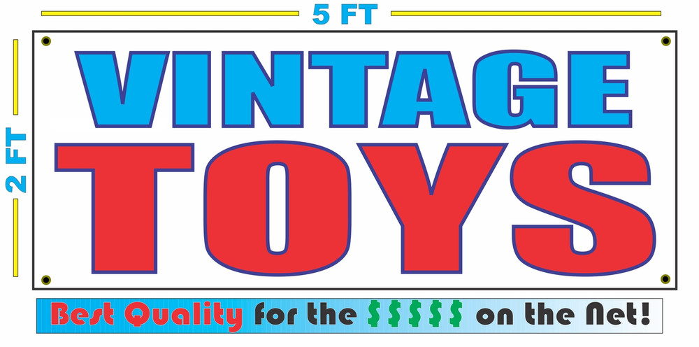 VINTAGE TOYS Full Color Banner Sign NEW for Resale or Comic Shop