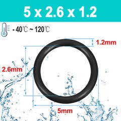 O-Ring Cord Thickness 1.2mm x OD 5mm – 50mm Sealing Rubber Ring Black NBR 70