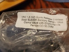 1PC 1.5’’ Quick Release Stainless Steel SUS304 Sanitary Sample Clamp OD 50.5MM