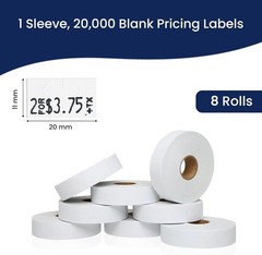 White Pricing Labels for Monarch 1131 Gun – 20,000 High-Quality Adhesive Marks