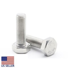 2PC NEW M9 x 1.25 x 35mm Hexagon Head Bolts 304 Stainless Steel Hex Head Screws