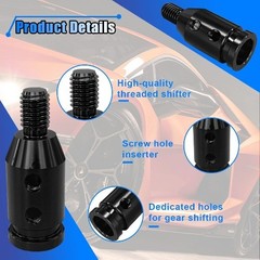 Universal Car Gear Shift Knob Adapter for Non-Threaded Manual Shi Color: Black