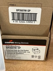 Case of 10 Cooper Wiring Devices BP2607W-SP Polarized Add-an-End Outlet Free P&H