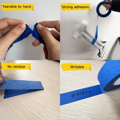 4 Rolls Premium Painters Tape, Blue Tape, Masking Tape, Paint Tape for Multi-…