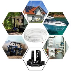 2 Gauge Marine Wire Duplex Grade Wire,2 AWG 5ft Tinned 5 ft, White