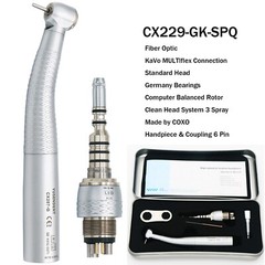 COXO Dental Fiber Optic LED High Speed Turbine Handpiece fit KAVO Coupler 6 Pin