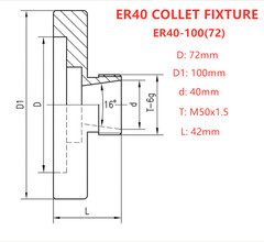 ER40 Collet Chuck Compact Lathe Tight Tolerance 100mm Diameter for CNC Milling