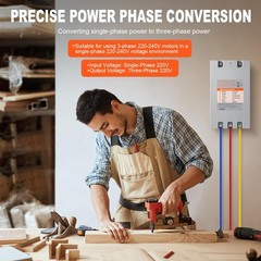 Single to 3 Phase Converter 20HP (15kW) Digital Phase Shifter, 70A 220V-240V