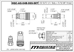 1/4″ AG Hydraulic Quick Couplers Set – 3/8″ SAE Thread