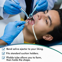 Dental Saliva Ejectors, Disposable Suction Tips Evacuator (Choose Color & Qty)