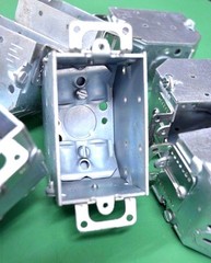 8-PK 3X2x2.25 In. Electrical Gangable SWITCH BOX Outlet Beveled Steel NEW 471