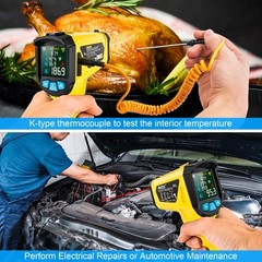 Infrared Thermometer Laser Temperature Gun, -58°F to 1472°F (-50~800°C), Non-…