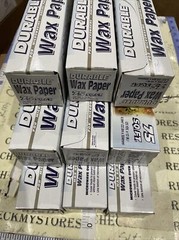 9 PACK Durable Value Waxed Paper / 75-sq. ft. roll / (12”x25yds) Each, Made USA
