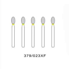 30 Pcs Dental Extra Fine Coarse Fine EGG Shape FG 379/023XF Diamond Burs Yellow