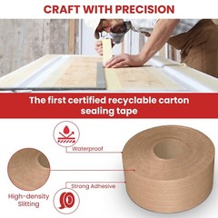 T.R.U. Water Activated Reinforced Kraft Paper Gummed Tape 2.75 inches Wide