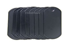 100 PIECES BLACK COLOR BLANK STAINLESS STEEL DOG TAG MILITARY SPEC
