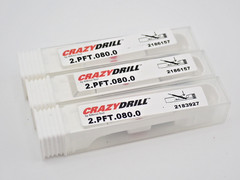 Mikron 2.PFT.080.0 Carbide Drill 0.80mm CrazyDrill 3xD (Qty. 3)