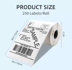 6 Rolls 4″ x 6″ Zebra 2844 Eltron ZP450 Direct Thermal Shipping 1500 Labels