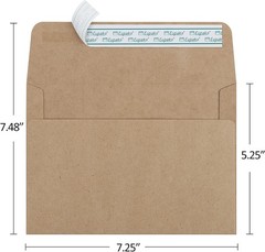 100 Pack 5.25 x 7.25 Self-Sealing Envelopes – Ideal for Invitations & Photos
