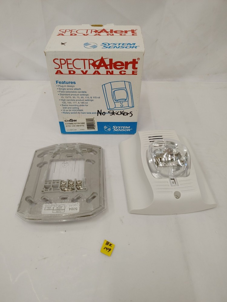 System Sensor CHSW Chime/Strobe STD CD White – NO STICKERS/HARDWARE