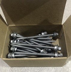 #10 x 3” Long Hex Rubber Washer Head PoleGripper Roofing Screws Galvanized 25pcs