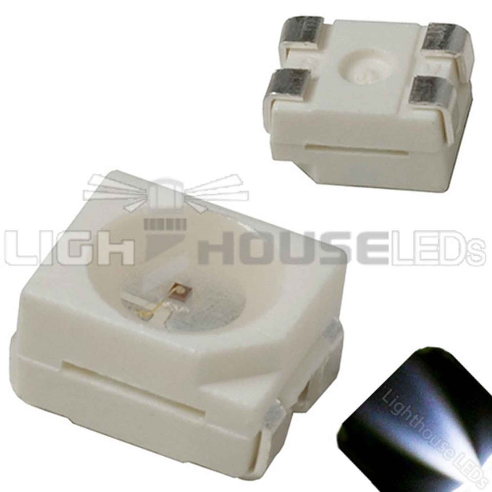 20 x LED PLCC4 1210 3528 Cool Clear White SMD LEDs Super Ultra Bright RC PLCC-4