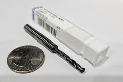 Seco 1/8in – 0.125in 140° Solid Carbide Jobber Drill PVD, Right Hand Cut, Spiral