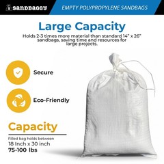 Sandbags 18″ x 30″ Wholesale Bulk – Emergency Flood Barriers, Sandbag, Poly Bag